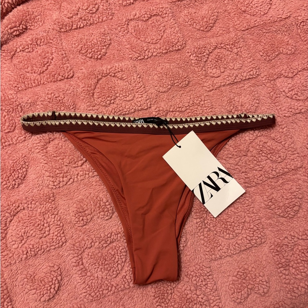 Orange and brown Zara bikini bottoms #beachwear